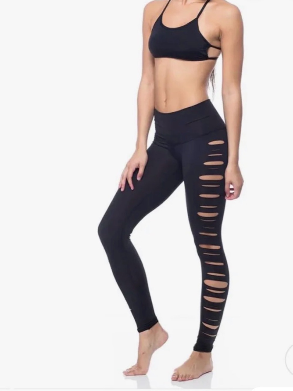 teeki jimi hot pant Black Cutout High-Waist Leggings